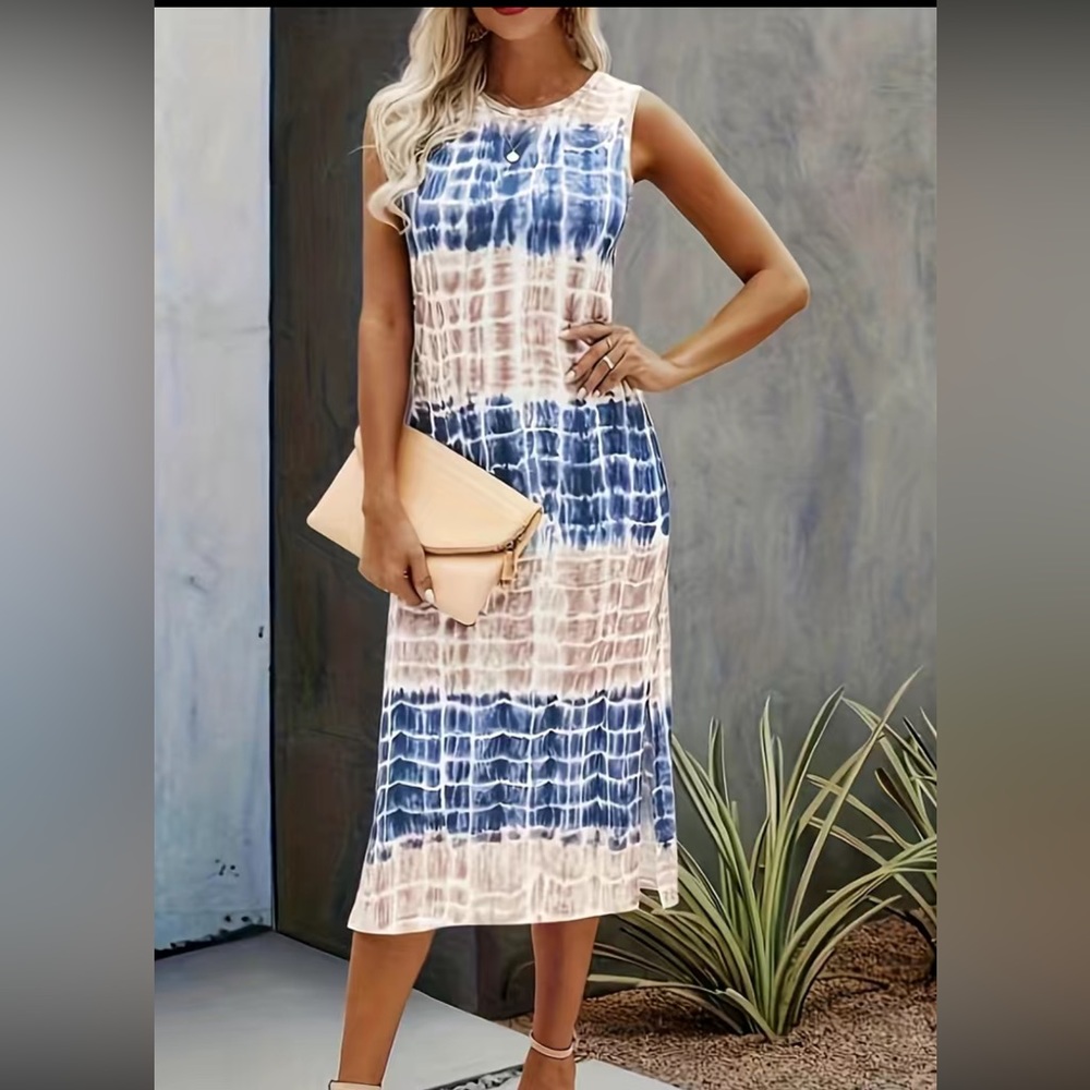 🆕 Tye Dye Color Block Maxi Dress